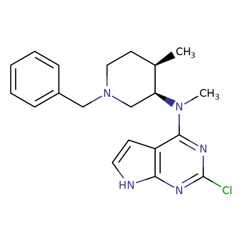 CAS:923036-25-3|N-[(3R,4R)-1-bensyl-4-metyl-3-piperidinyl]-2-klor-N-metyl-7H-pyrrolo[2,{{ 13}}d]pyrimidin-4-amin