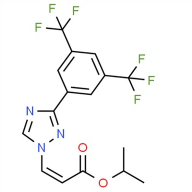 CAS-nr: 1333152-22-9 (Z)-isopropyl3-(3-(3,5-bis(trifluormetyl)fenyl)-1H-1, 2,4-triazol-1-yl)akrylat